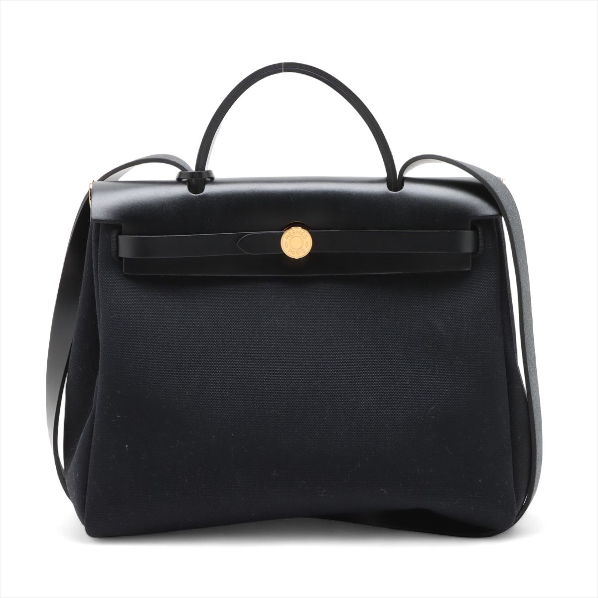 HERMES 31 - 【中古】エルメス エールバッグ ジップ 31 ルトゥルネ トワルミリタリー×ヴァッシュハンター ブラック ゴールド金具 B:2023年