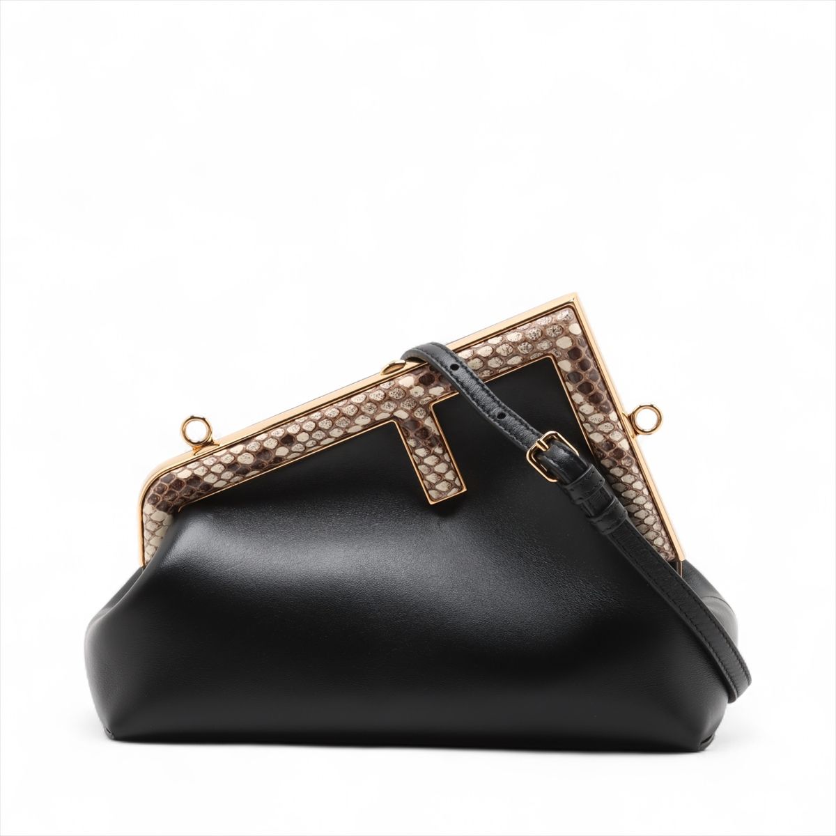 【美品】FENDI フェンディ パイソン柄 ロゴ型押し チェーンショルダーバッグ FENDI（フェンディ） ズッカ柄 ショルダーバッグ ワンショルダー
