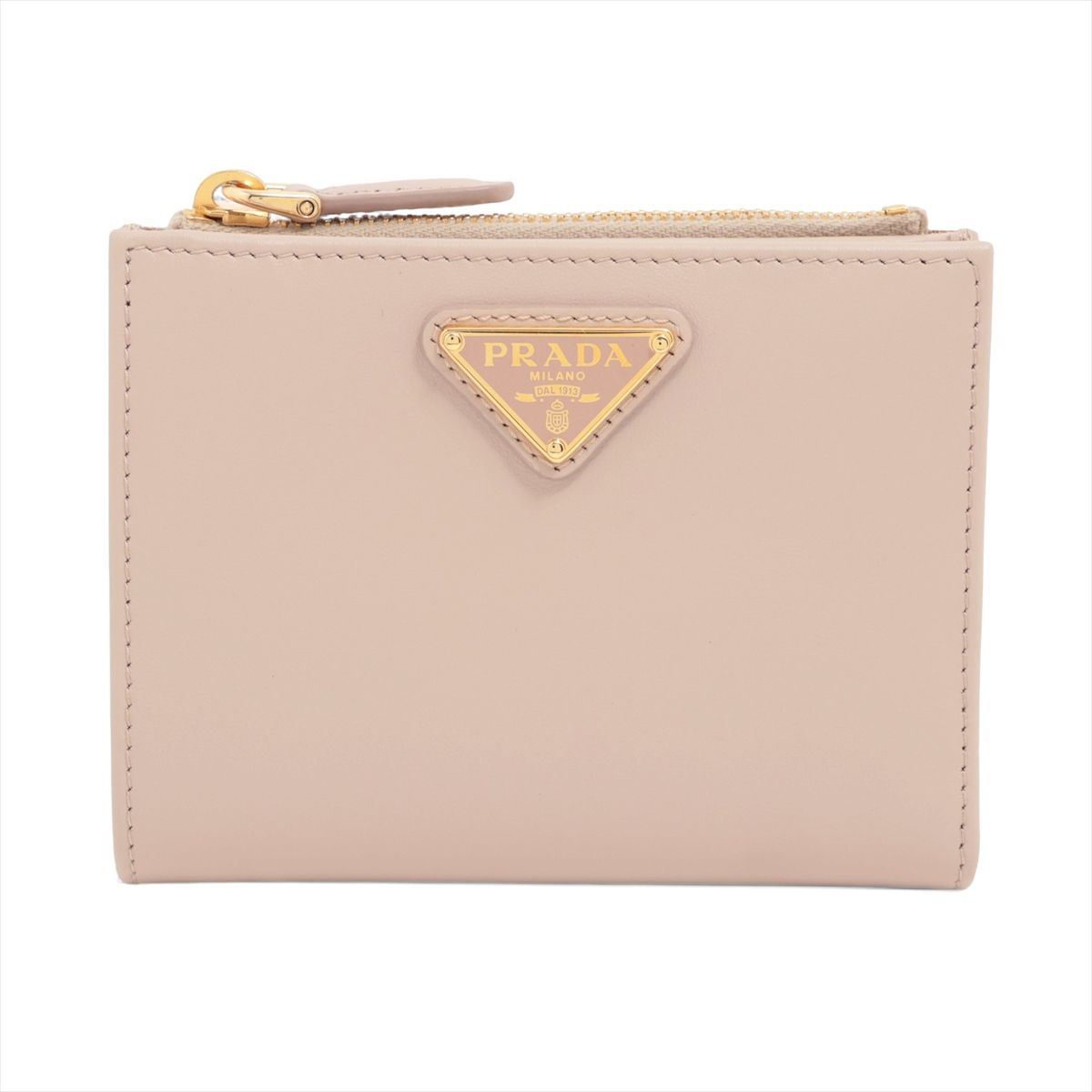 プラダ PRADA シティカーフ タブ財布 1MH043_2CNP_F0230 三つ折り パープル 紫 グリーチネ ゴールド金具 レディース【中古】【Aランク】 PRADA - プラダ PRADA シティカーフ タブ財布 1MH043_2CNP_F0230 三
