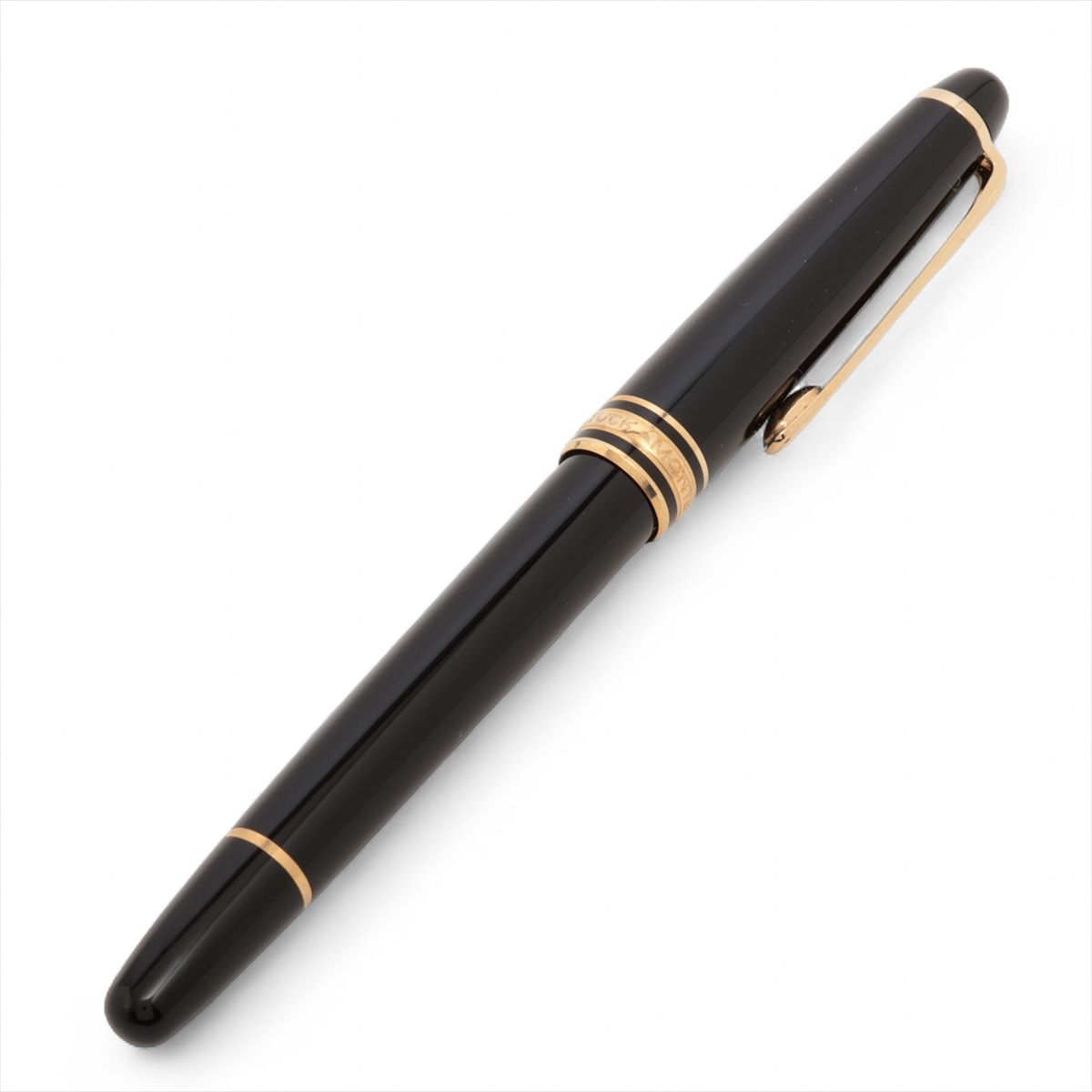 MONTBLANC - 【中古】モンブラン マイスターシュテュック 万年筆 レジン×GP ブラック×ゴールド ペン先14K