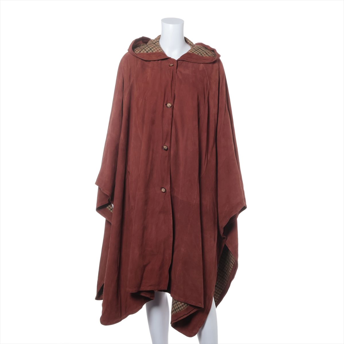 乐天商城 - 【中古】ロエベ レザー ポンチョ ITARIA 42 レディース ブラウン シミ有ア軽度スレ有