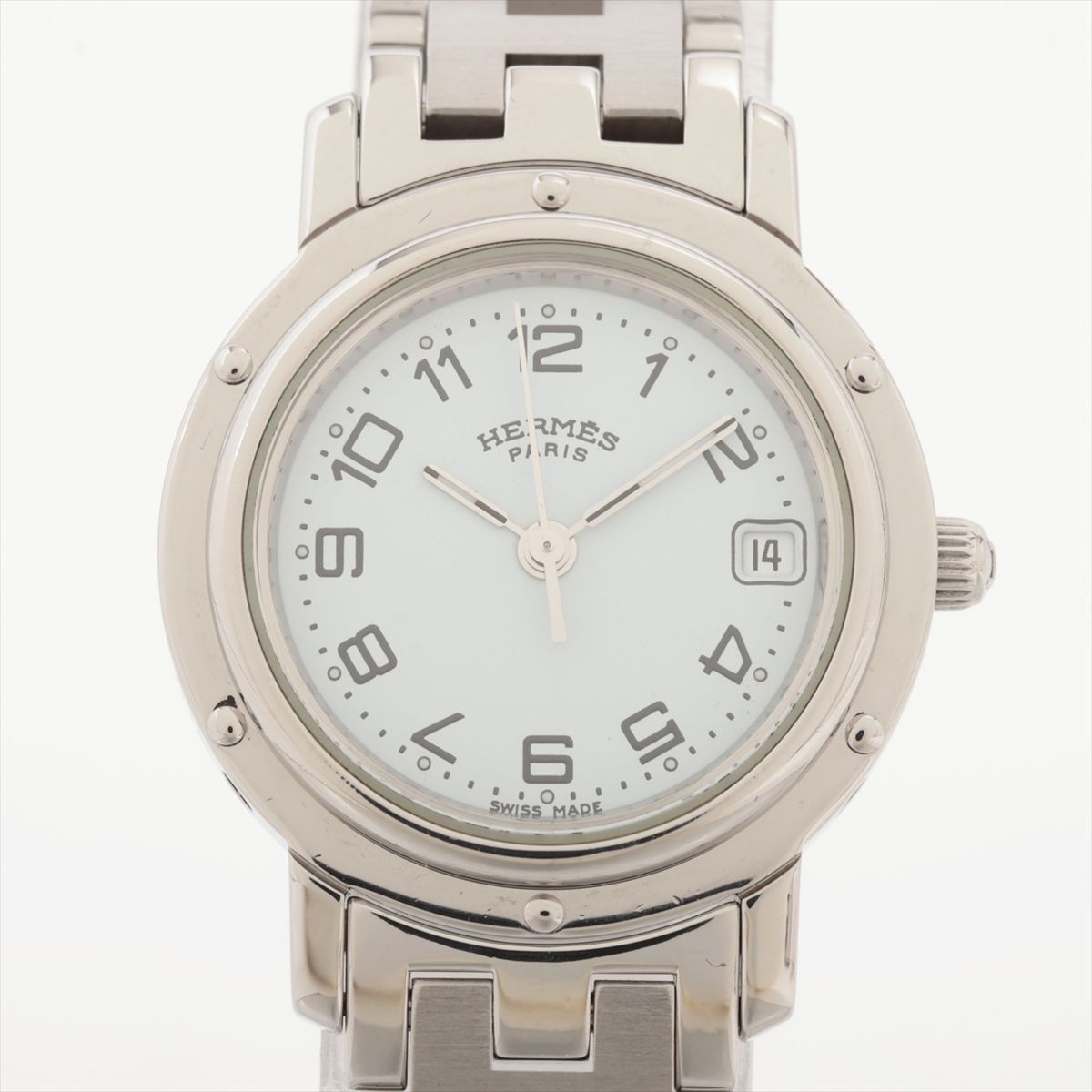 Kelly - 【中古】エルメス クリッパー CL4.210 SS SS QZ ホワイト文字盤