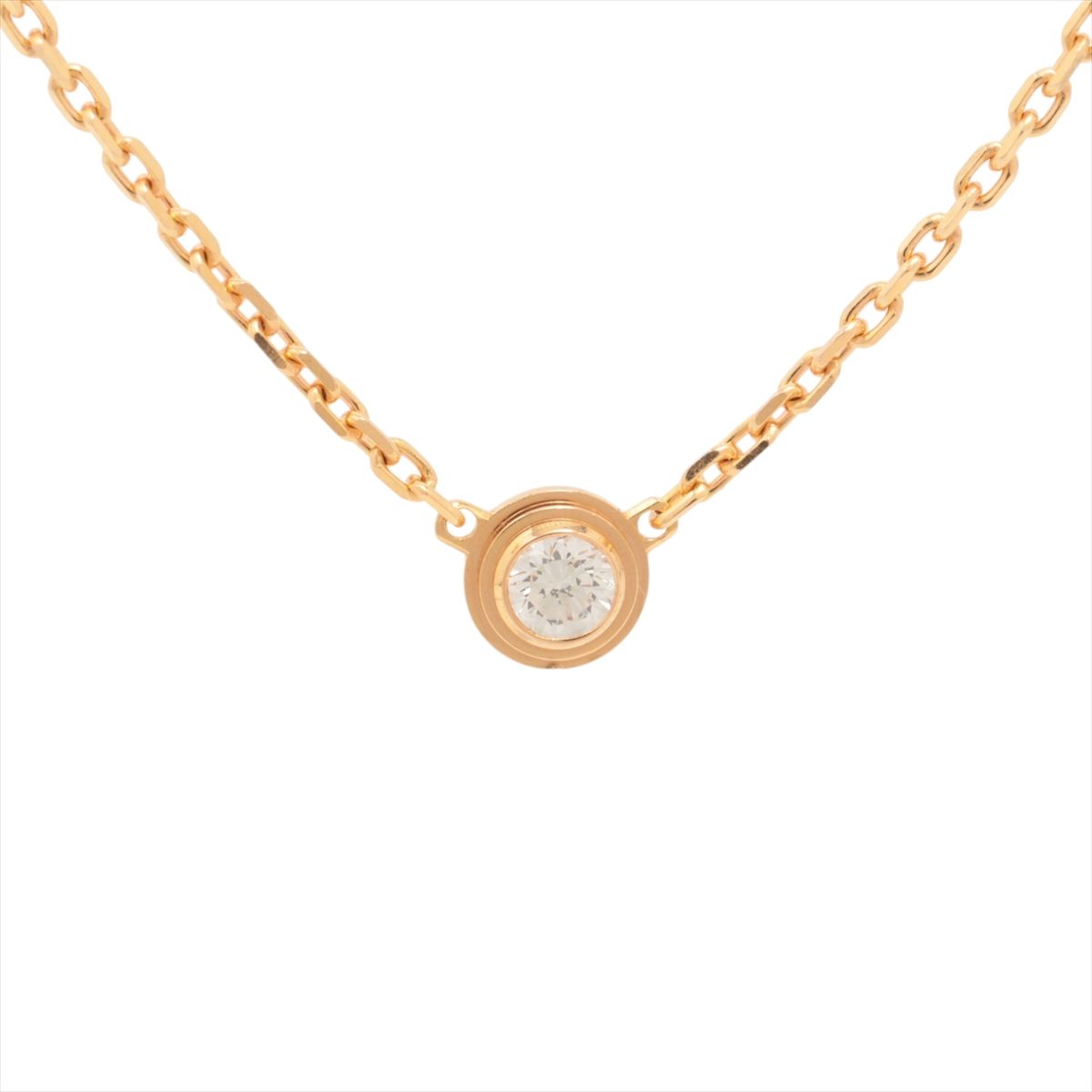 Rhodolite - 【中古】カルティエ ダムール XS ダイヤ ネックレス 750(PG) 2.1g CRB7224516