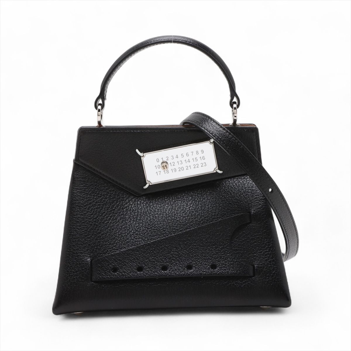 Vanity Bags, Cases - 【中古】メゾンマルジェラ スナッチド レザー 2WAYハンドバッグ ブラック