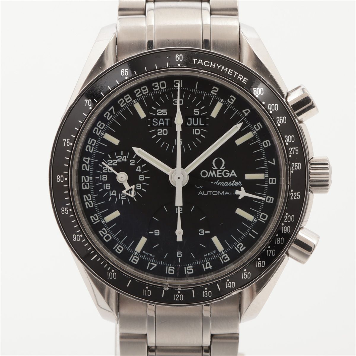 【中古】オメガ スピードマスター マーク40 コスモス トリプルカレンダー 3520.50 SS SS AT ブラック文字盤