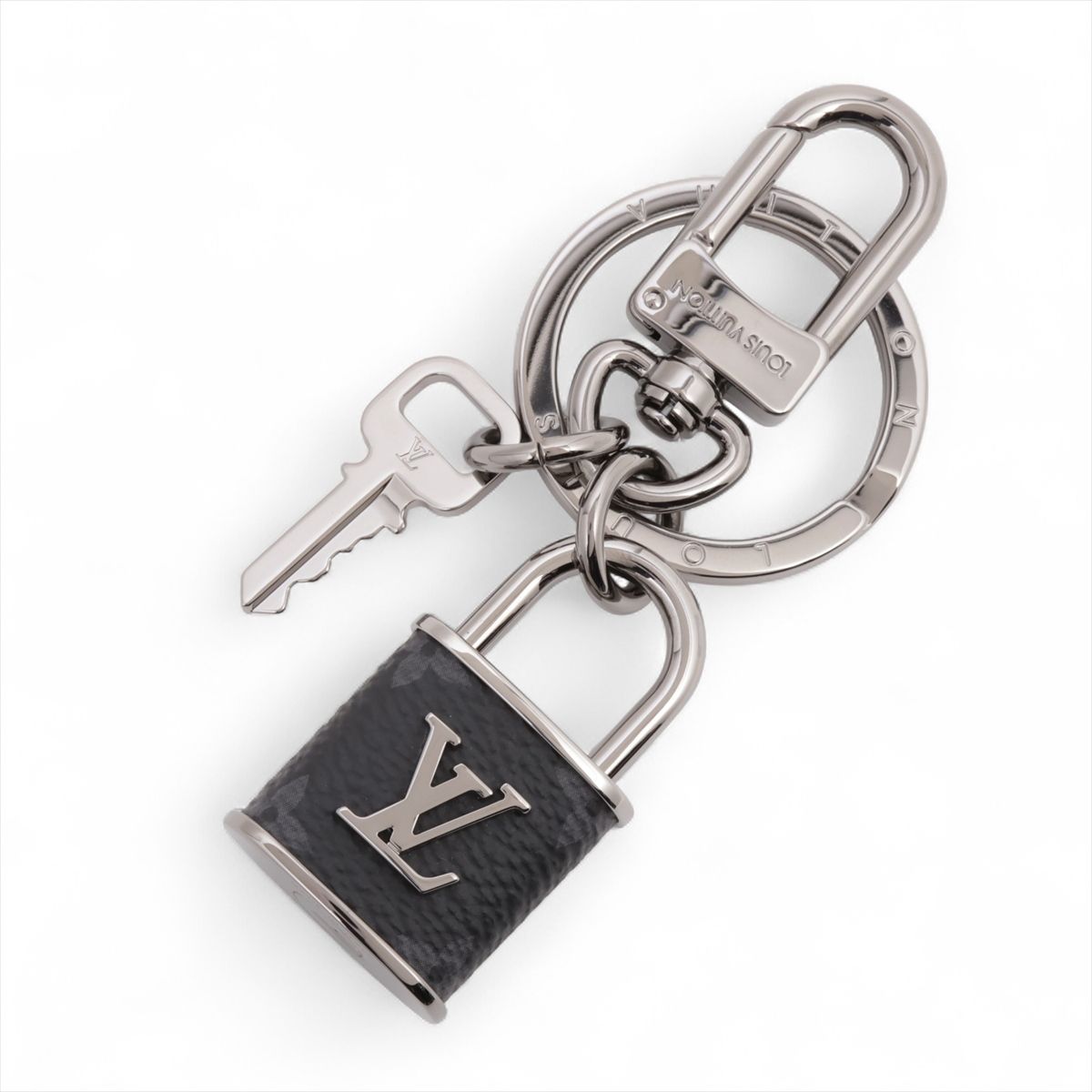 樂天商城 - 【中古】ヴィトン M00967 キーホルダーLVロック DI1255 チャーム メタル×PVC シルバー