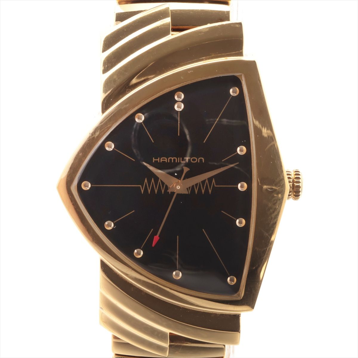 OMEGA - 【中古】ハミルトン ベンチュラ GP GP QZ ブラック文字盤 H893010 グラッドハンドコラボモデル