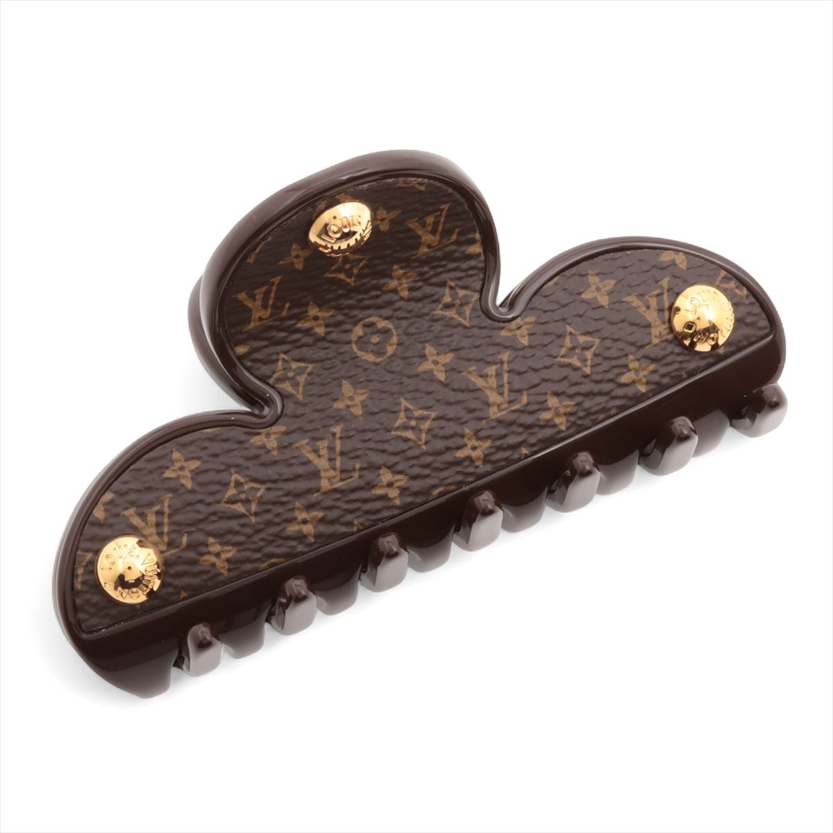 乐天商城 - 【中古】ヴィトン M03546 ヘアクリップ MNG レジン OB3275 ヘアクリップ プラスチック×PVC ブラウン