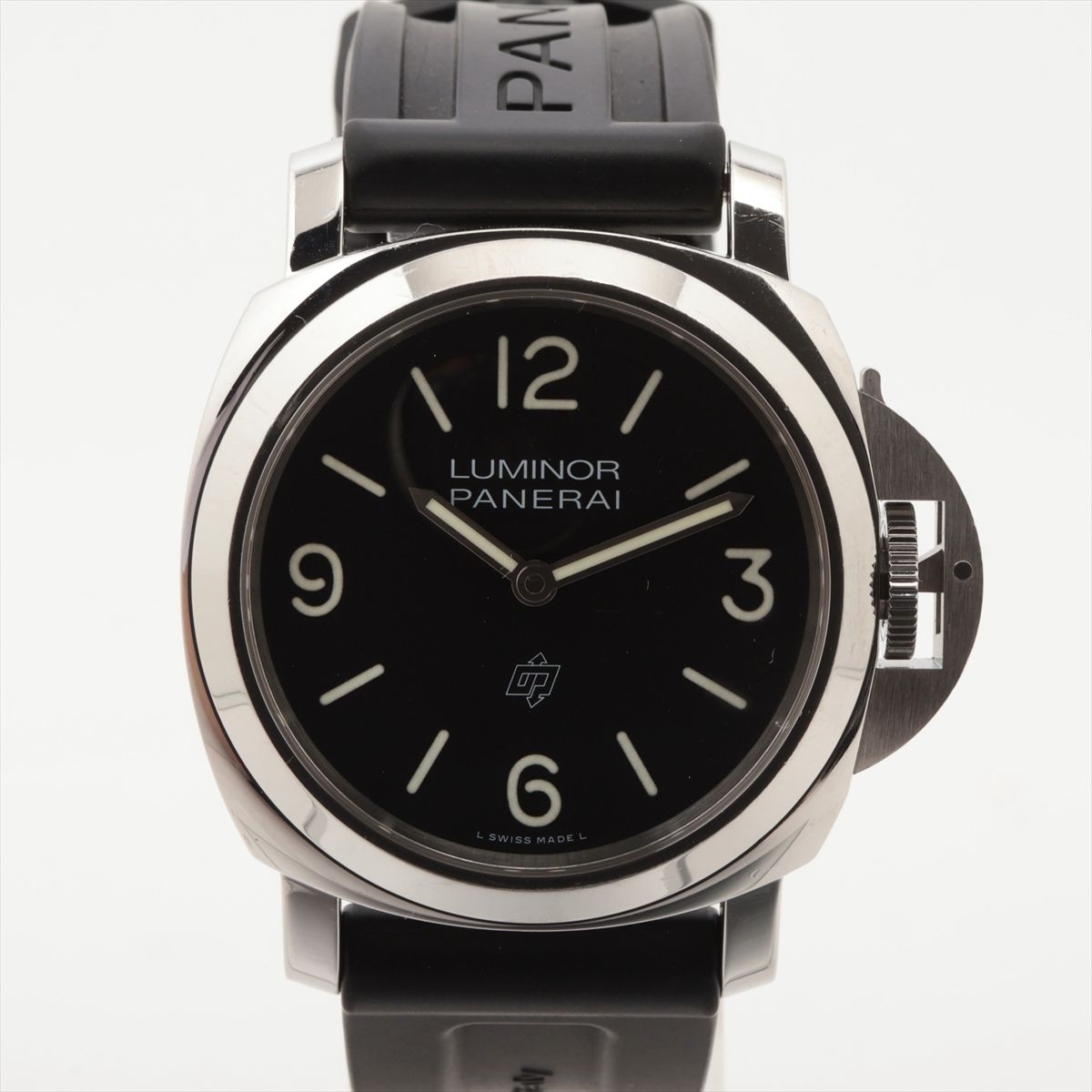 樂天商城 - 【中古】パネライ ルミノールベースロゴ PAM01086 SS SS×ラバー 手巻き ブラック文字盤