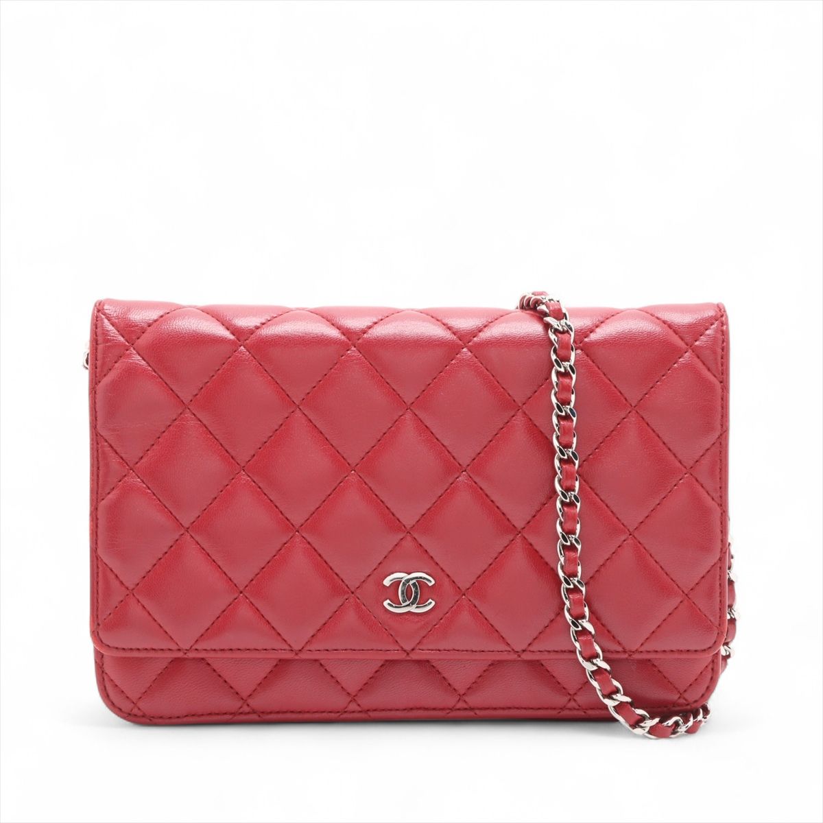 【中古】 CHANEL シャネル  レディース財布   マトラッセ メダルチャーム チェーンウォレット キャビアスキン 赤 24023280 KJ CHANEL - 【中古】 CHANEL シャネル レディース財布 マトラッセ メダル