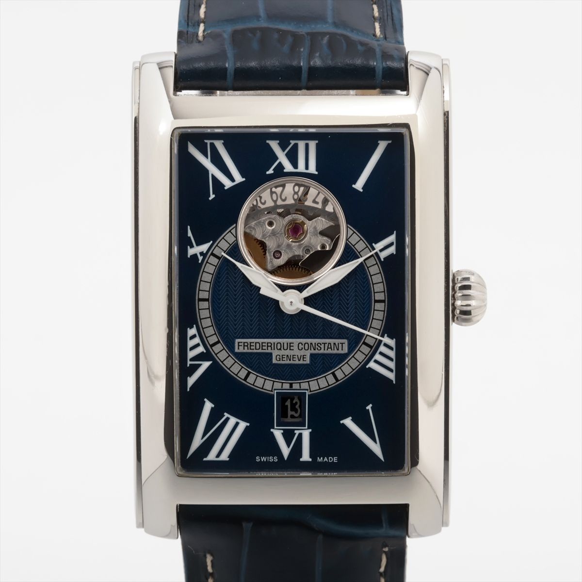 Frederique Constant - 【中古】フレデリックコンスタント カレ ハートビート&デイトオートマティック FC-315DNS4C26B SS SS×革 AT ブルー文字盤