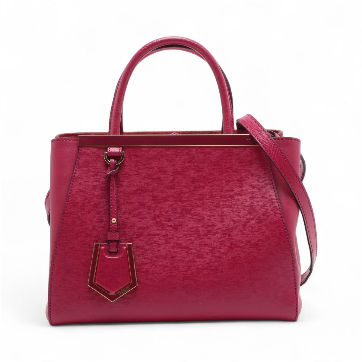 FENDI - 【中古】フェンディ プチトゥジュール レザー 2WAYハンドバッグ ピンク 8BH253