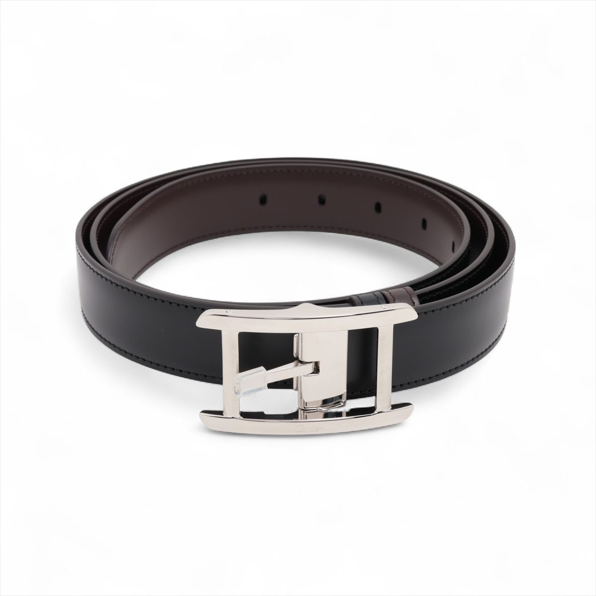 CARTIER - 【中古】カルティエ タンク ベルト レザー ブラック×ブラウン リバーシブル