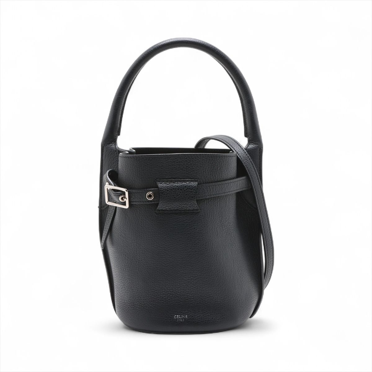 CELINE - 【中古】セリーヌ ビッグバッグ バケット ナノ レザー 2WAYハンドバッグ ブラック