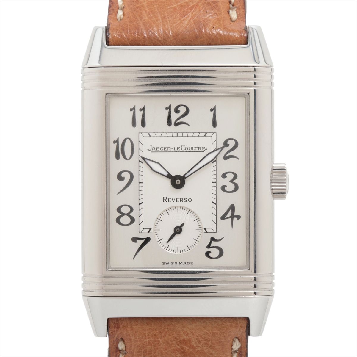 JAEGER LeCoultre - 【中古】ジャガールクルト レベルソグランドタイユ　 QA277801 SS SS×革 手巻き シルバー文字盤