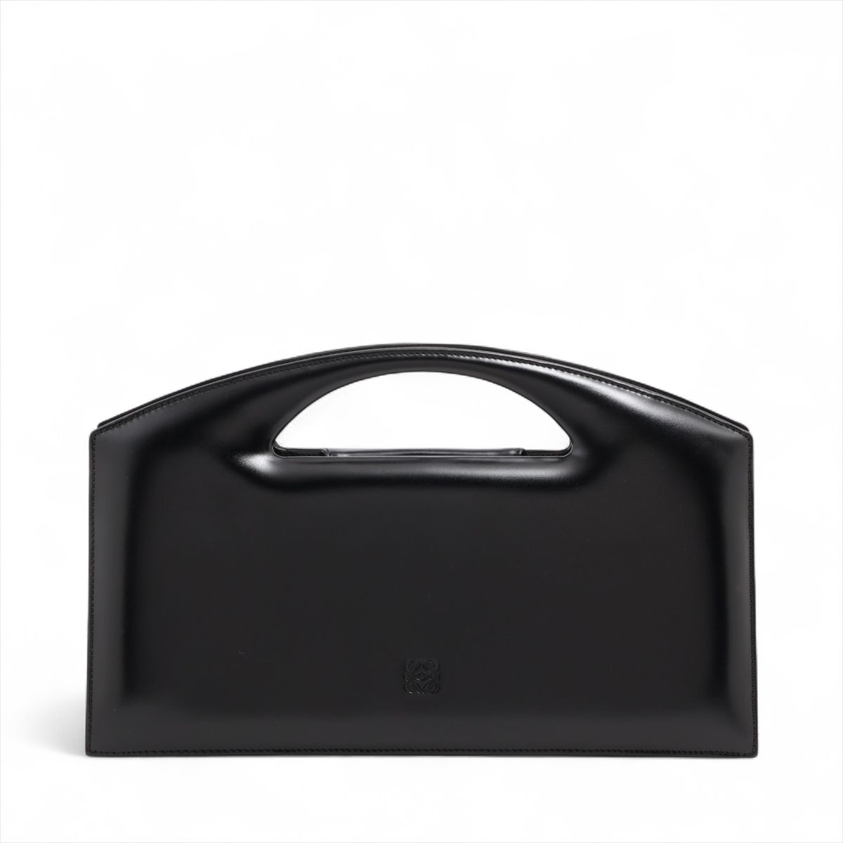 乐天商城 - 【中古】ロエベ アナグラム レザー ハンドバッグ ブラック