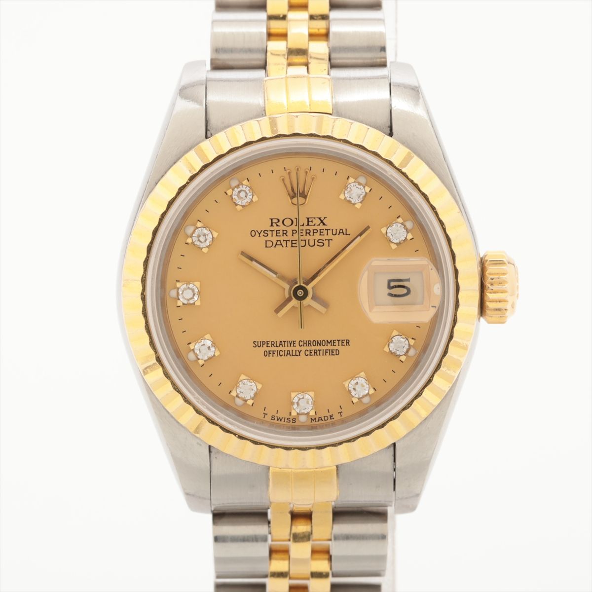 SEIKO - 【中古】ロレックス レディ デイトジャスト 69173G SS×YG SS×YG AT シャンパン文字盤