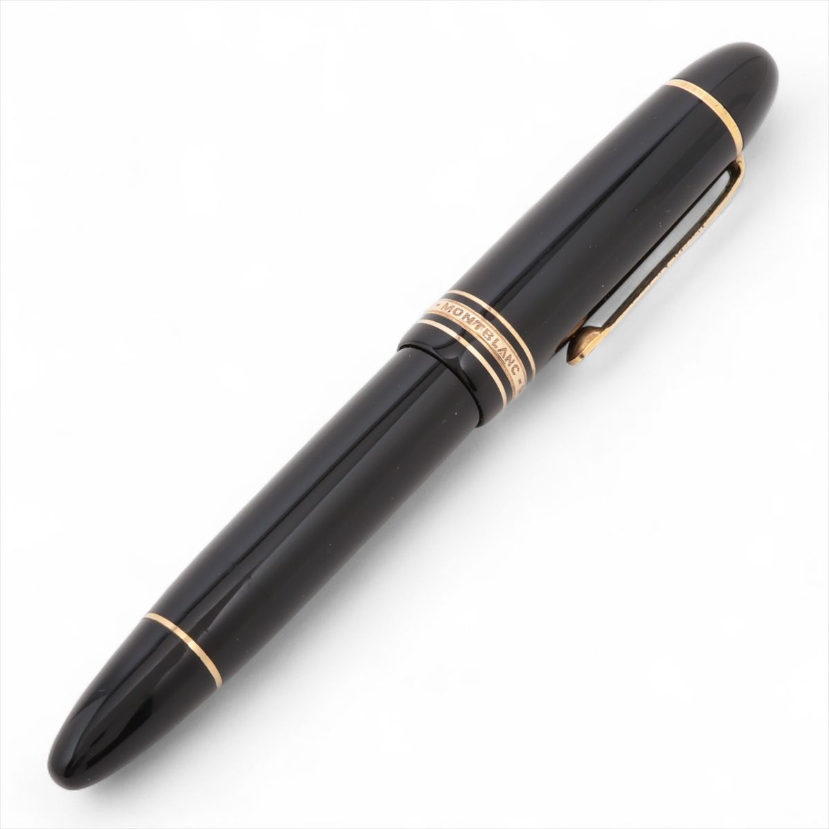 MONTBLANC - 【中古】モンブラン マイスターシュテュック 149 万年筆 レジン×GP ブラック×ゴールド ペン先14C 付属インクボトル付き