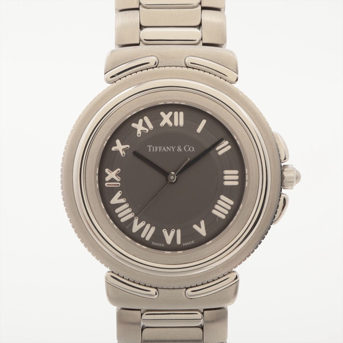 TIFFANY - 【中古】ティファニー インタリオ M0811 SS SS QZ グレー文字盤