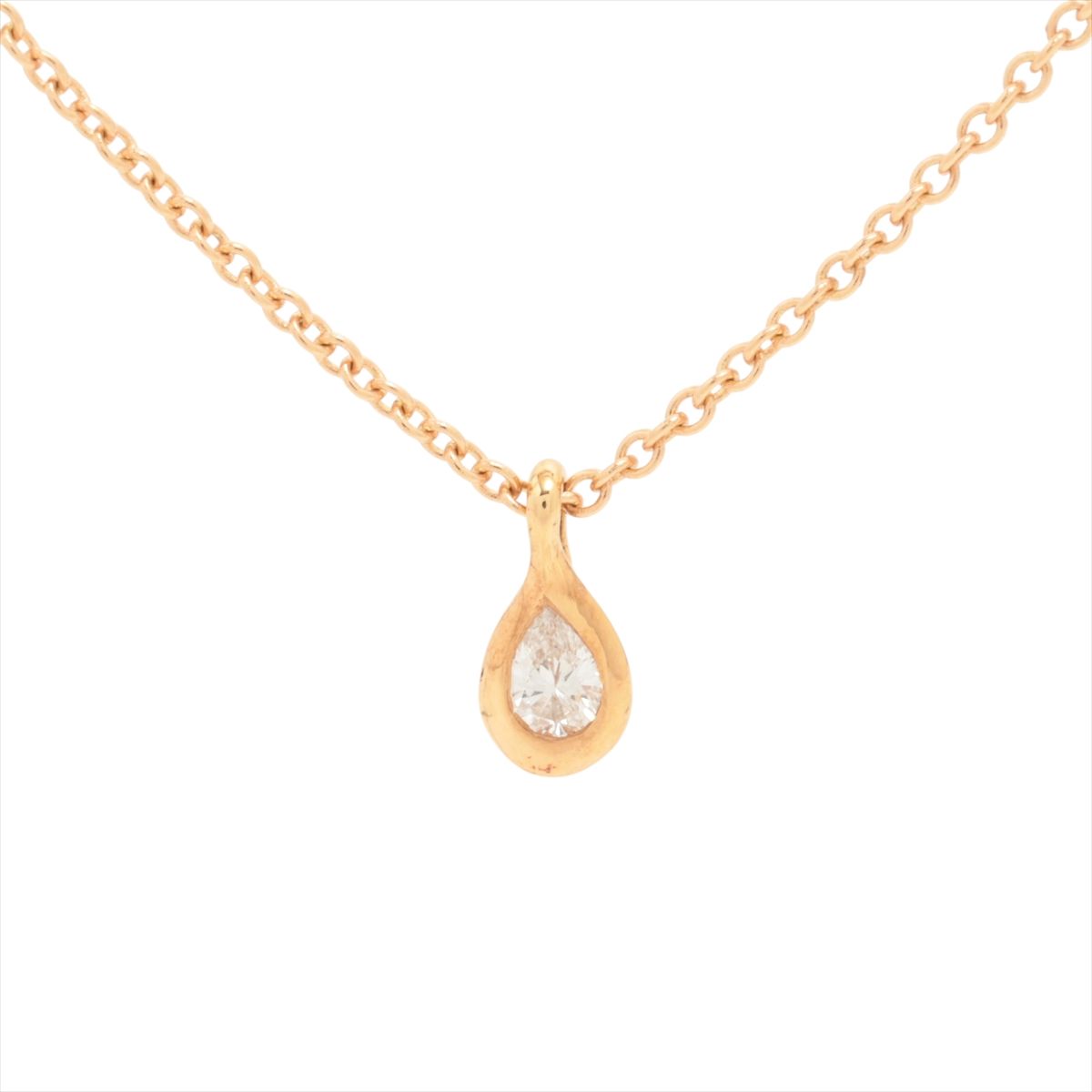 樂天商城 - 【中古】ティファニー バイザヤード ペアシェイプ ダイヤ ネックレス 750(PG) 2.0g 横直径4.00mm
