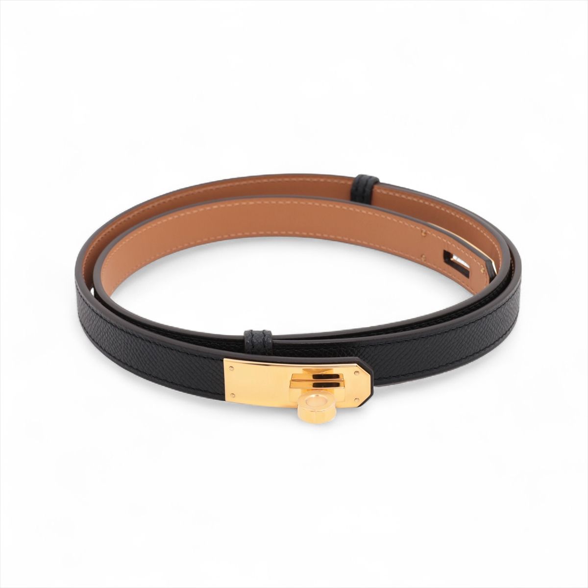 HERMES - 【中古】エルメス ケリー18 K:2025年 ベルト ヴォーエプソン ノワール×セサミ