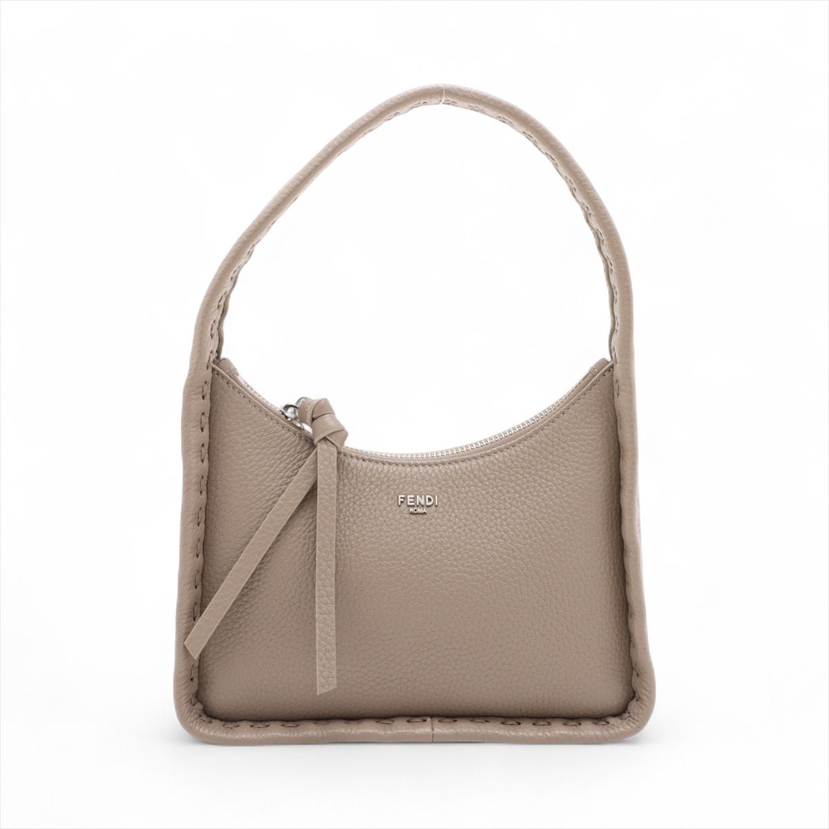 FENDI - 【中古】フェンディ セレリア スモール フェンデッセンス レザー ハンドバッグ ベージュ 8BS094