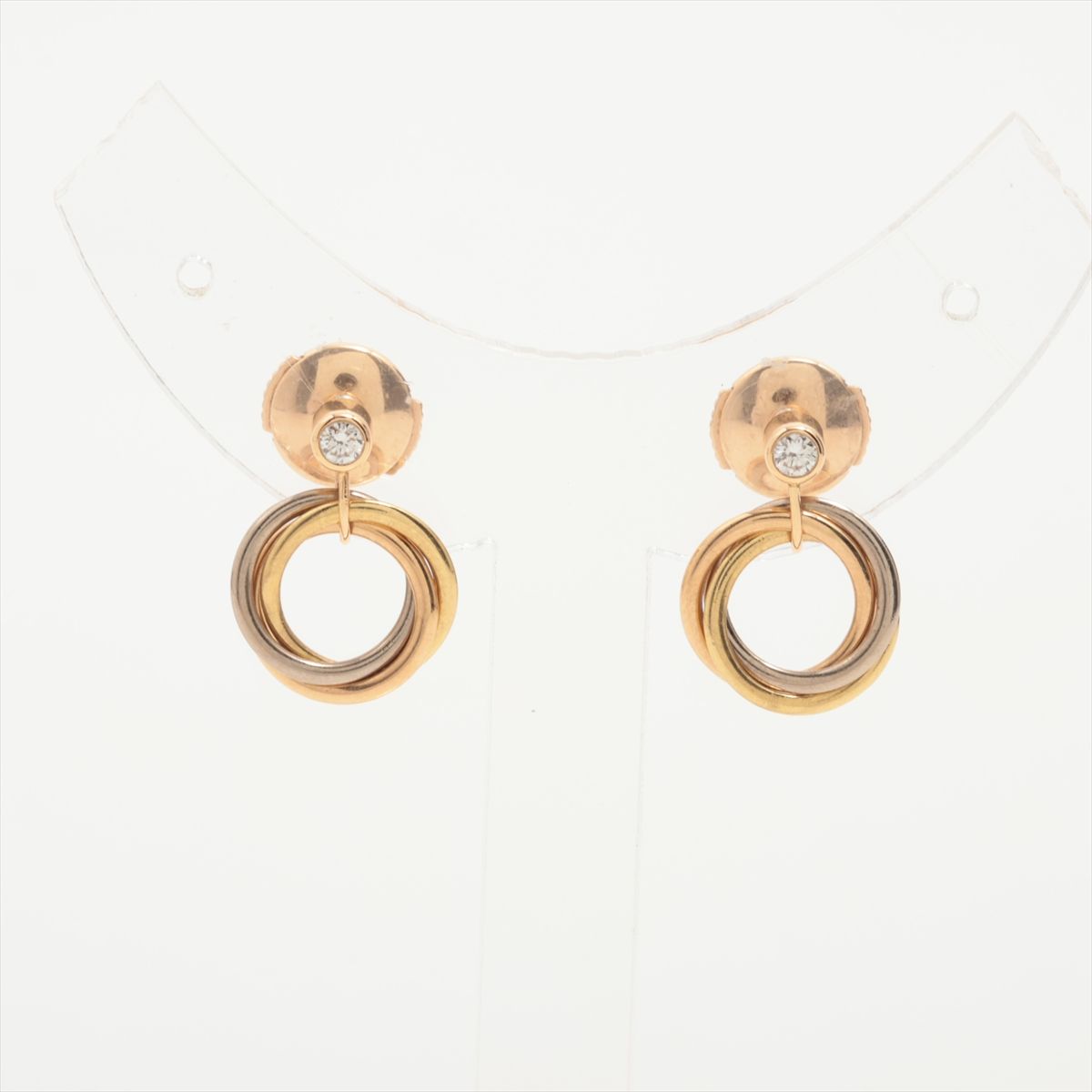樂天商城 - 【中古】カルティエ トリニティ ダイヤ ピアス 750(YG×PG×WG) 3.6g