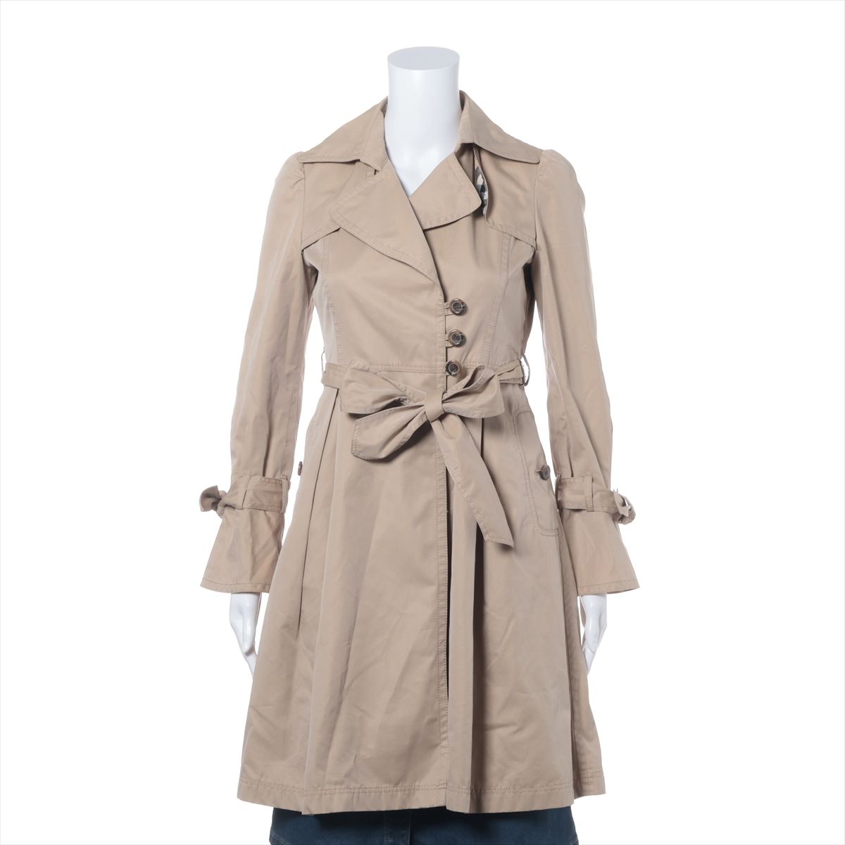バーバリーブルーレーベル トレンチコート ライナー付 36 ダブル BURBERRY BLUE LABEL - 美品 バーバリー ブルーレーベル トレンチ