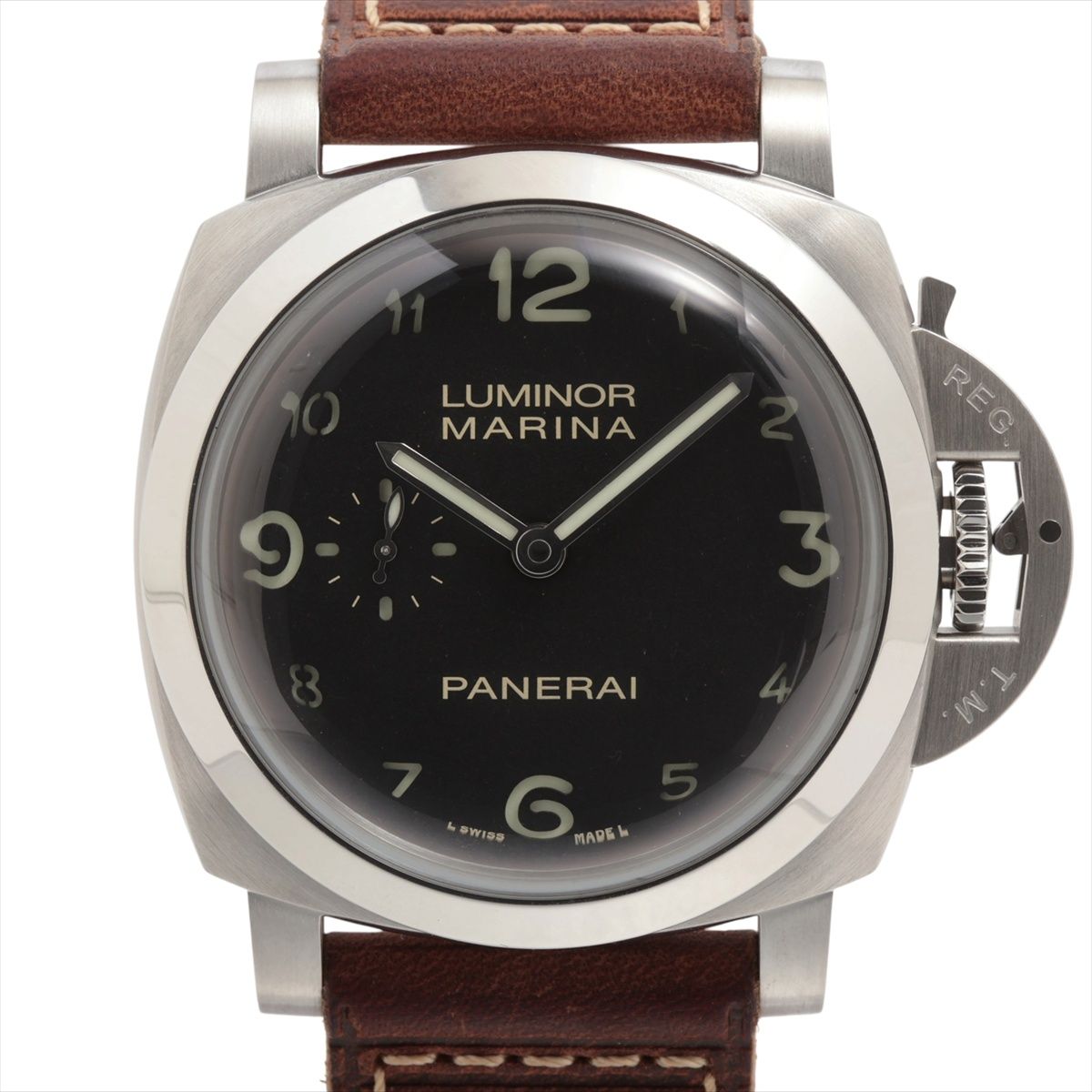 【中古】パネライ ルミノールマリーナ 44mm PAM01759 SS SS×革 AT ブラック文字盤 PAM01759