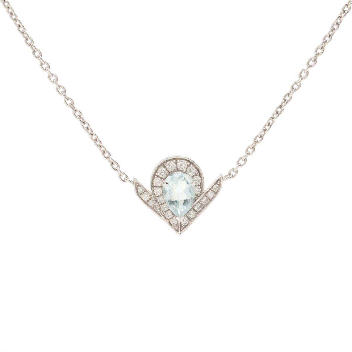 樂天商城 - 【中古】ショーメ ジョゼフィーヌ エグレット アクアマリン ダイヤ ネックレス 750(WG) 5.2g 石小カケ 085144-000