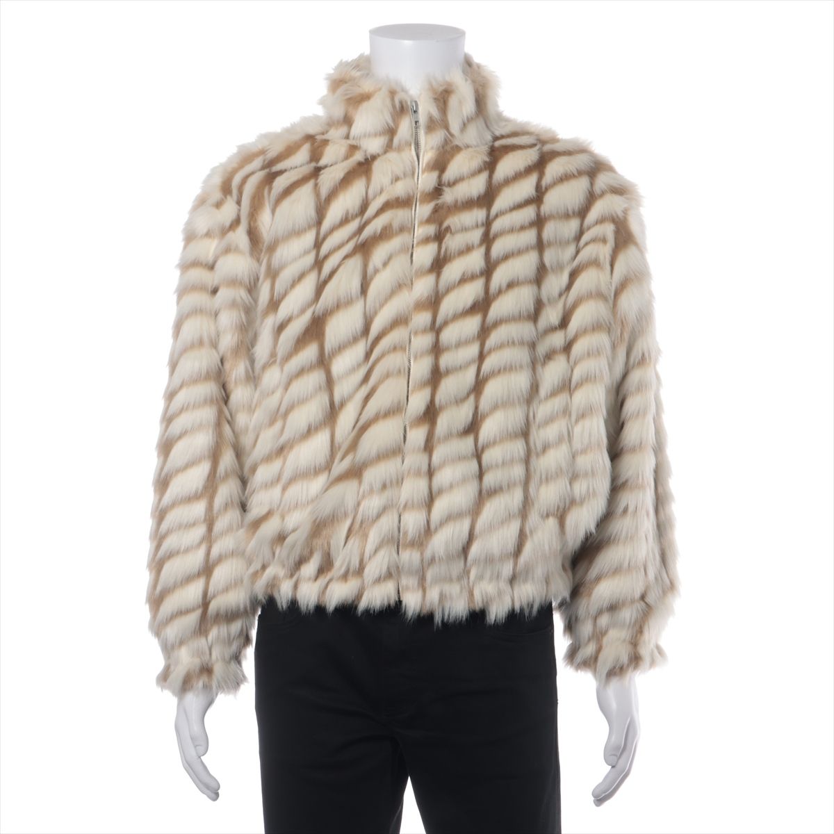 乐天商城 - 【中古】シュプリーム 25SS モダクリル×ポリエステル ジャケット S メンズ ベージュ×ホワイト 2-Tone WINDSTOPPER Faux Fur Jacket Tan ファー