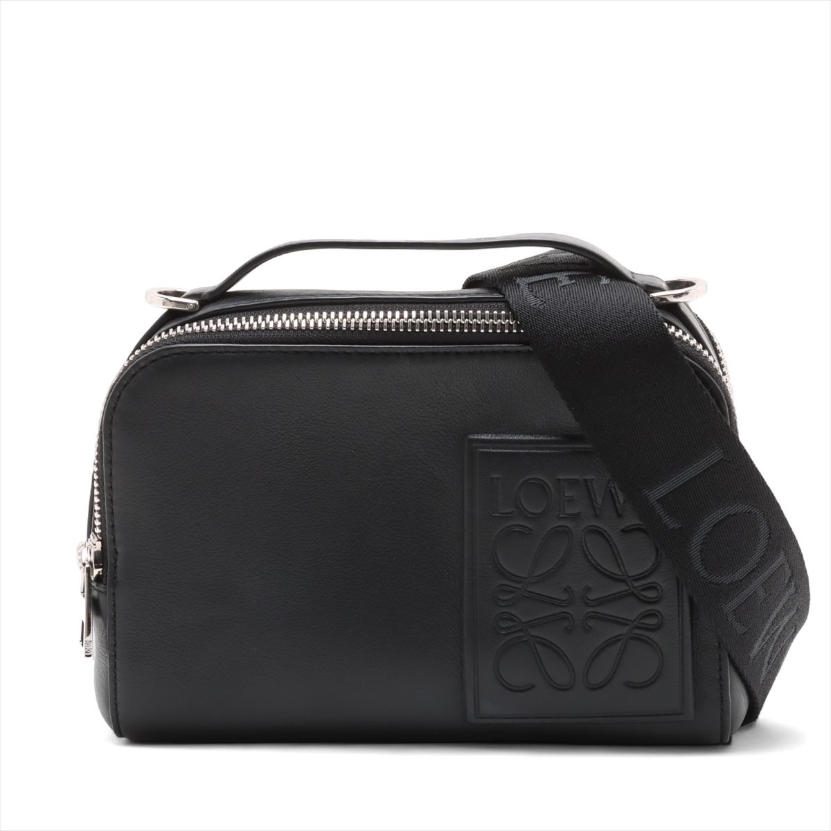 【中古】ロエベ カメラ クロスボディバッグ ミニ レザー 2WAYハンドバッグ ブラック