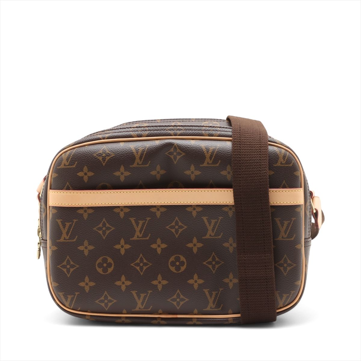 LOUIS VUITTON - 【中古】ヴィトン モノグラム リポーターPM M45254 ブラウン