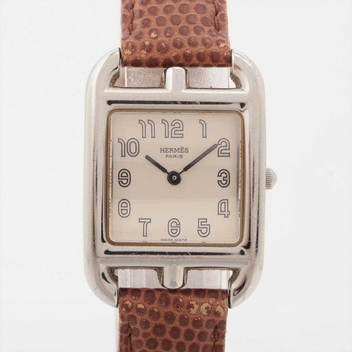 SEIKO - 【中古】エルメス ケープコッド CC1.210 SS SS×革 QZ シルバー文字盤