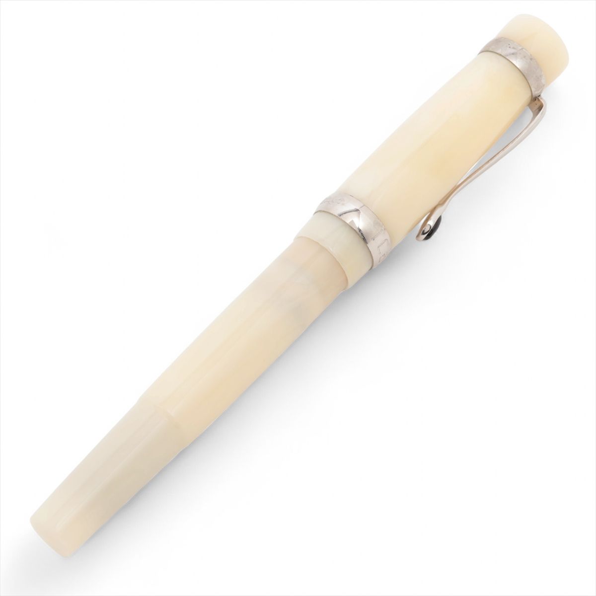 乐天商城 - 【中古】ブランド名 万年筆 レジン ホワイト スティピュラ ペン先18K