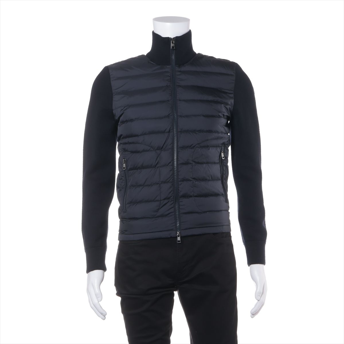 乐天商城 - 【中古】モンクレール MAGLIONE 18年 ウール×ナイロン ダウンジャケット S メンズ ネイビー E20919412700 毛羽立ち有