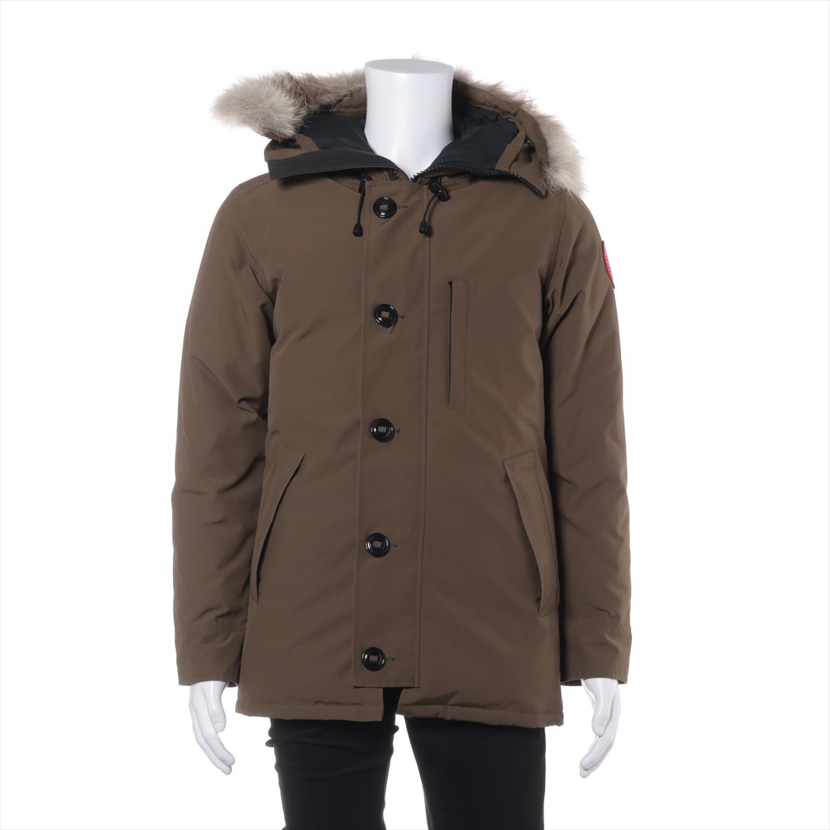 樂天商城 - 【中古】カナダグース CHATEAU PARKA ポリエステル×コットン ダウンジャケット FUSION M M メンズ カーキ 3426MA サザビー ファー取り外し可 首回りヨゴレ ファー裏に変色 スレ有