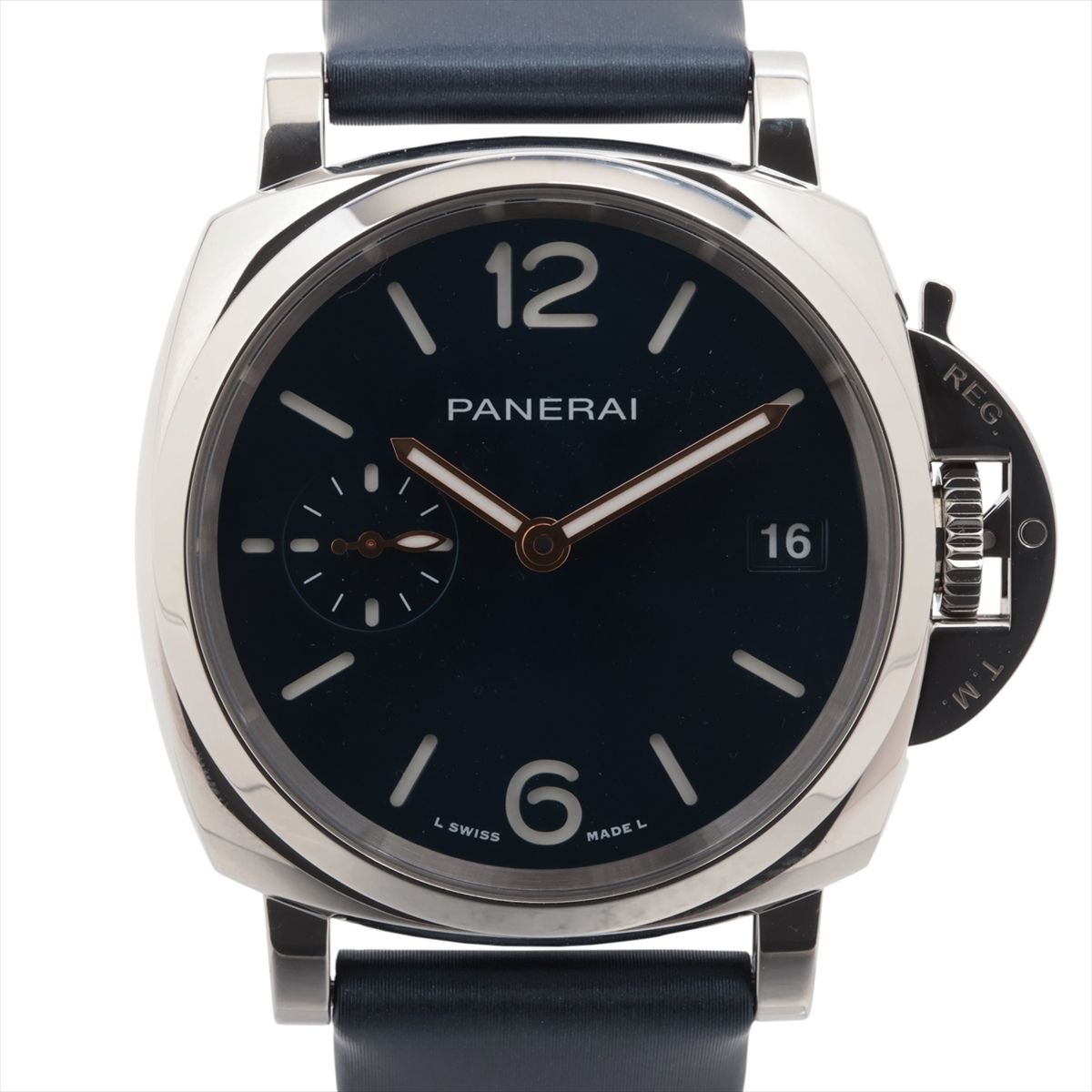 【中古】パネライ ルミノール ドゥエ PAM01273 SS SS×革 AT ブルー文字盤
