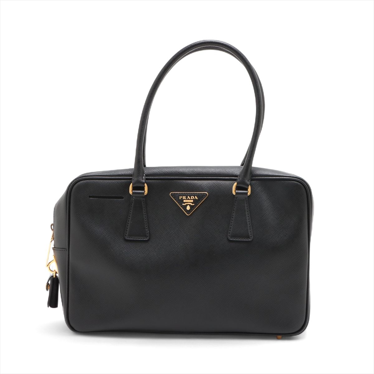 PRADA - 【中古】プラダ サフィアーノラクス レザー ハンドバッグ ブラック BL0095 無記名ギャラ