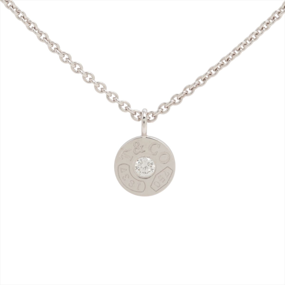 Necklaces, Pendants - 【中古】ティファニー 1837 サークル ダイヤ ネックレス 750(WG) 4.1g
