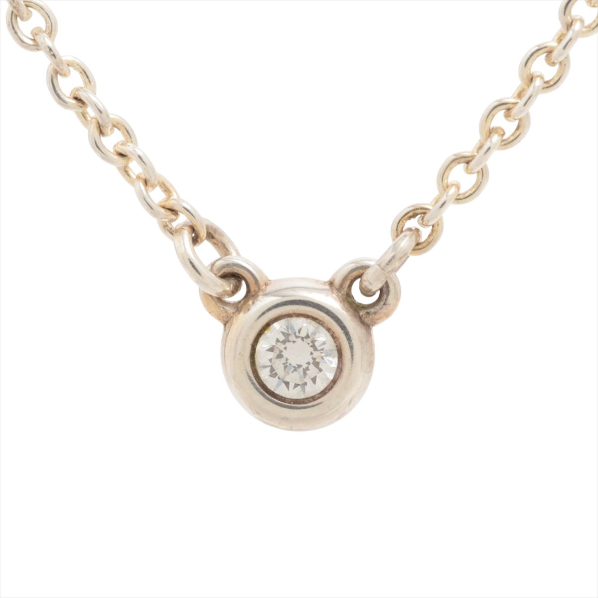 Rhinestone - 【中古】ティファニー バイザヤード 1P ネックレス 925×ダイヤ 1.6g シルバー