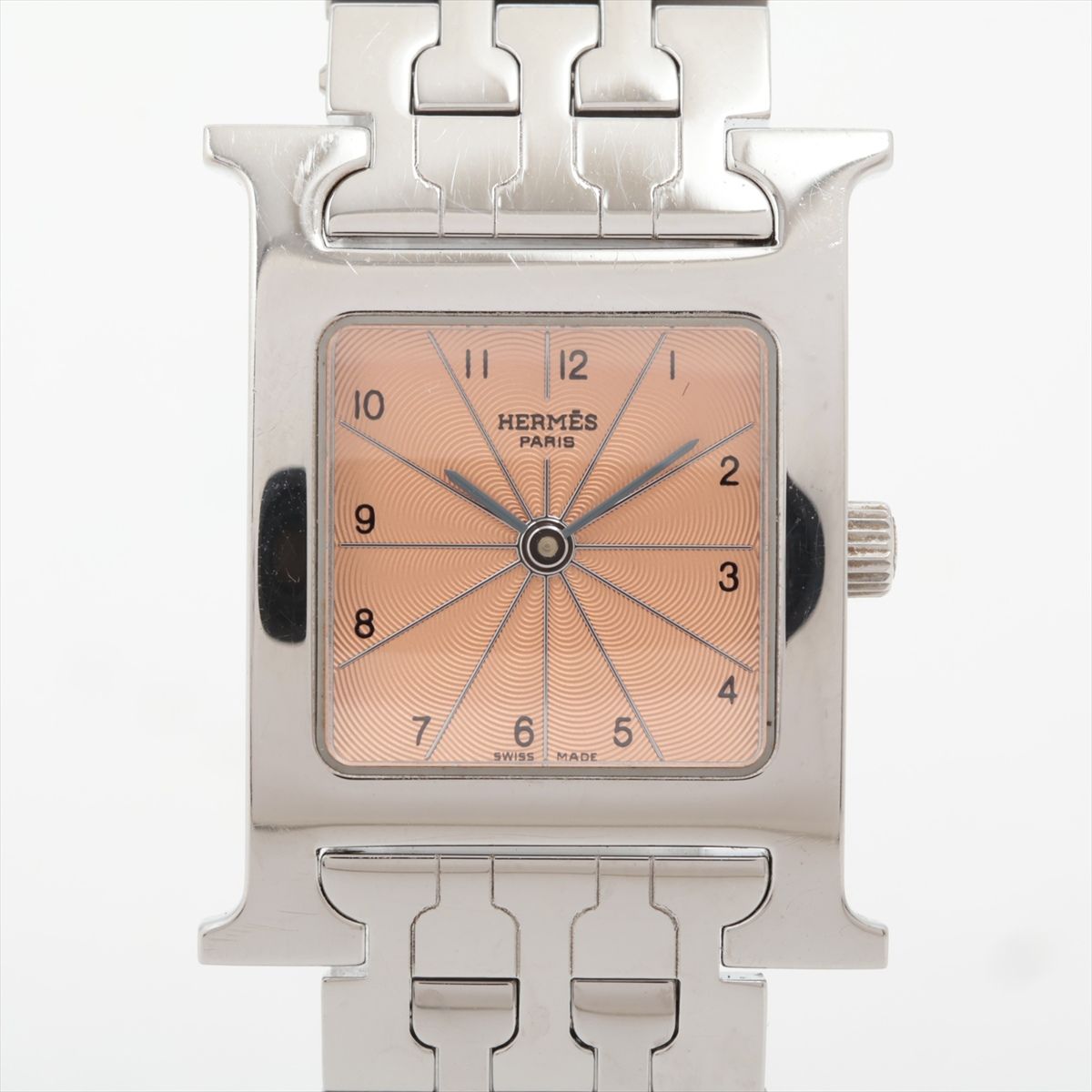 Kelly - 【中古】エルメス Hウォッチ HH1.210 SS SS QZ ピンク文字盤