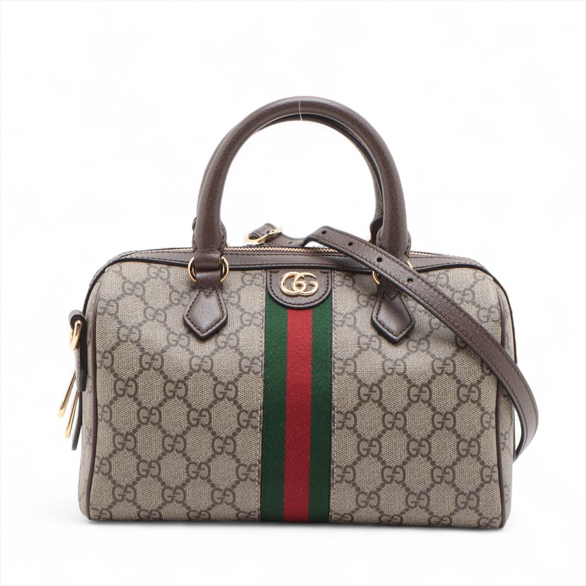 GUCCI - 【中古】グッチ GGスプリーム オフィディア PVC×レザー 2WAYハンドバッグ ベージュ×ブラウン 772061