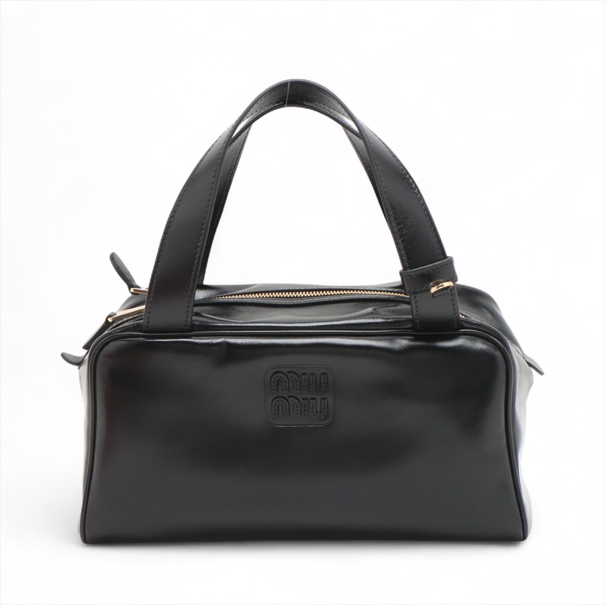 Miumiu - 【中古】ミュウミュウ レザー ショルダーバッグ ブラック