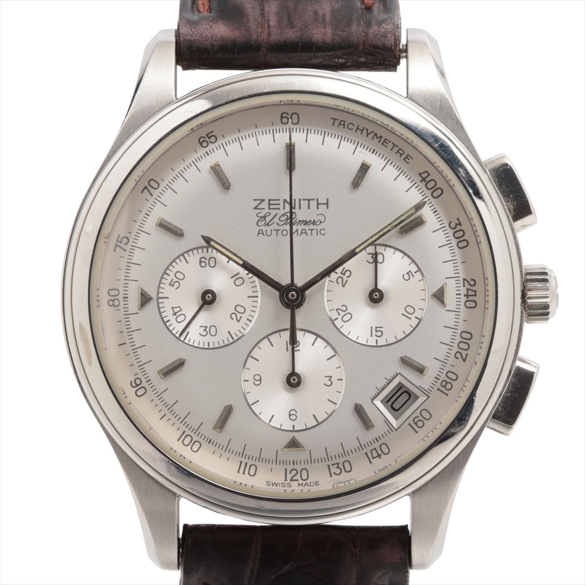 Watches - 【中古】ゼニス エルプリメロ 01.0500.400/01 SS 社外SS×社外革 AT シルバー文字盤