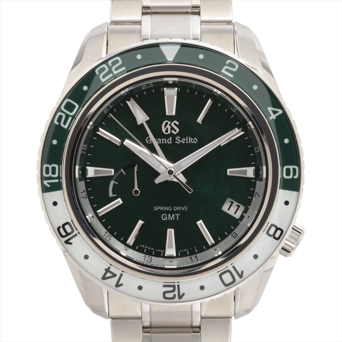 【中古】グランドセイコー スポーツコレクション スプリングドライブ GMT トリプル タイムゾーン 穂高連峰 岩稜 SBGE295 SS SS AT グリーン文字盤