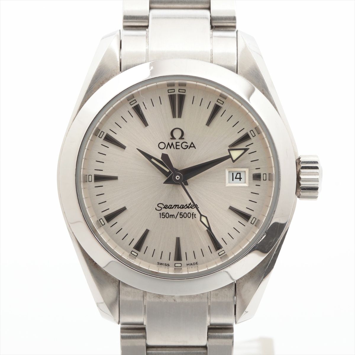 【中古】オメガ シーマスター アクアテラ 2577.30 SS SS QZ シルバー文字盤