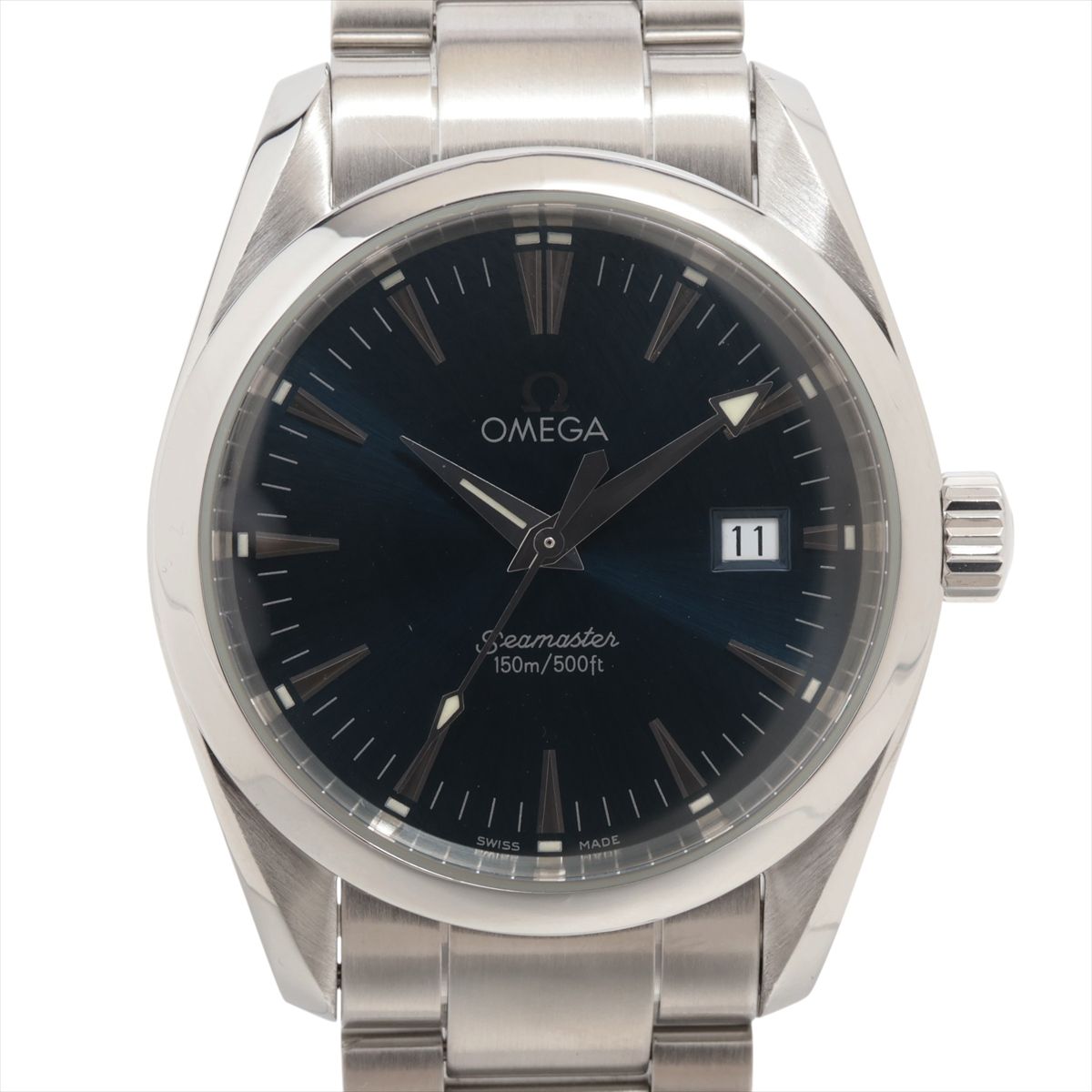 【中古】オメガ シーマスター アクアテラ 2518.80 SS SS QZ ブルー文字盤