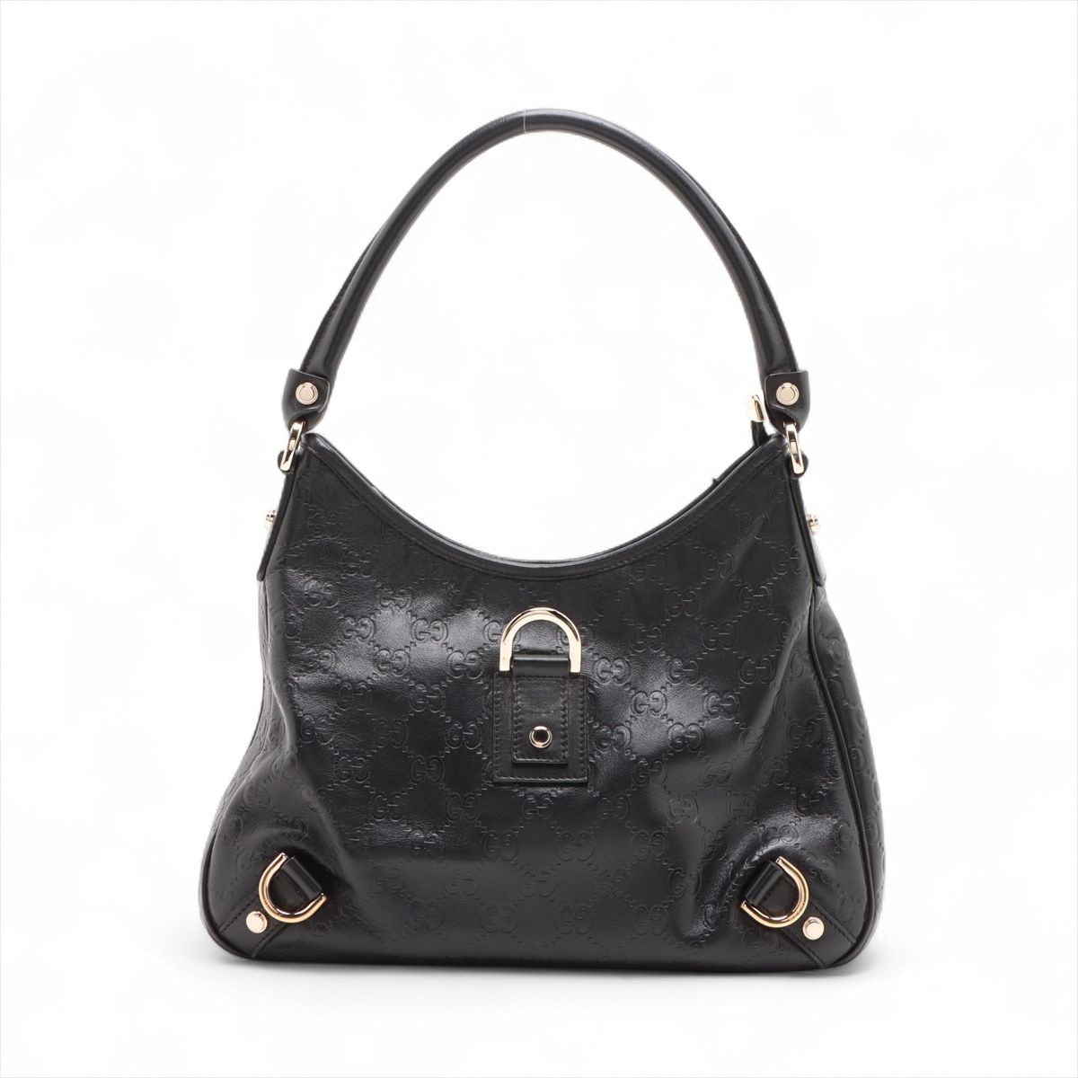 GUCCI - 【中古】グッチ グッチシマ アビー レザー ショルダーバッグ ブラック 130738
