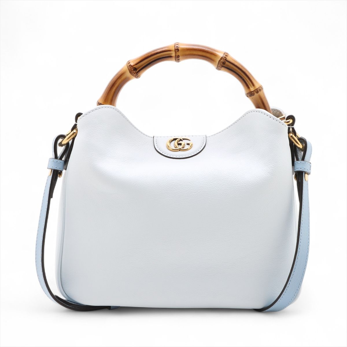 GUCCI - 【中古】グッチ バンブー ダイアナ レザー 2WAYハンドバッグ ホワイト 746251